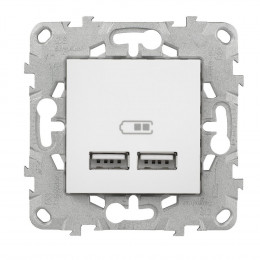 Double Prise Usb 5v 2.1a Blanc Unica