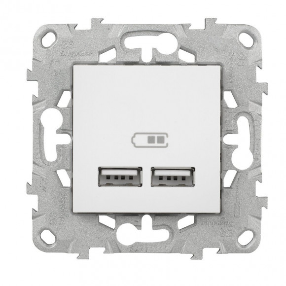 Double Prise Usb 5v 2.1a Blanc Unica