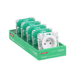 Lot De 5 Prises 2p+t (sans Plaque) Odace - Blanc