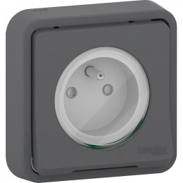Prise De Courant Anthracite Encastrée Étanche Mureva