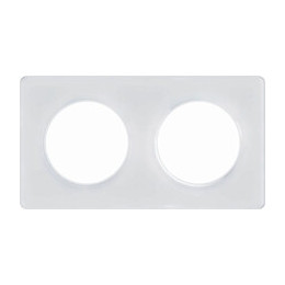 Plaque De Finition 2 Postes Horizontal,vertical Transparent Blanc Odace