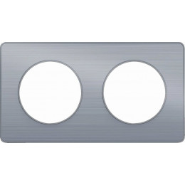 Plaque De Finition 2 Postes Aluminium Brossé Odace