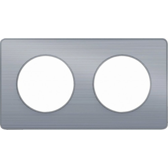 Plaque De Finition 2 Postes Aluminium Brossé Odace