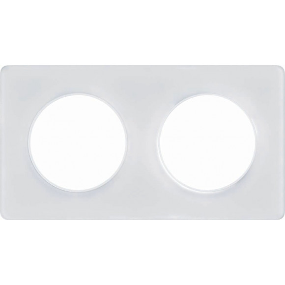 Plaque De Finition 2 Postes Horizontal,vertical Transparent Blanc Odace