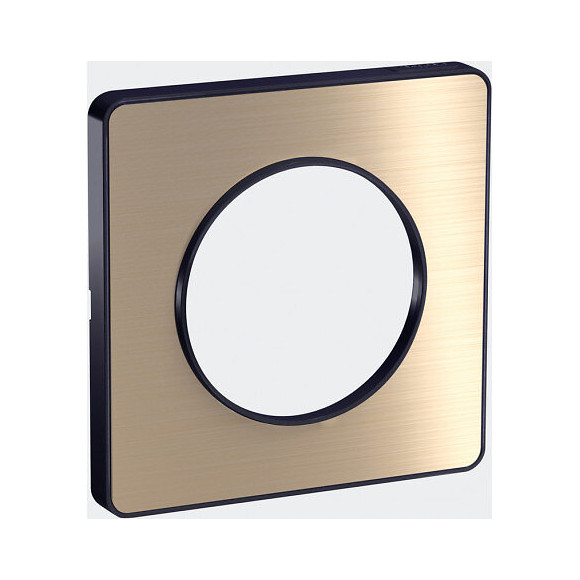 Plaque De Finition 1 Poste Bronze Brossé Avec Liseré Anthracite Odace