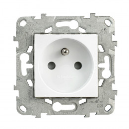 Prise Simple 2p+t Bornes À Vis 16a Blanc Unica