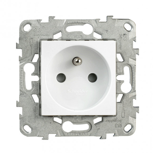 Prise Simple 2p+t Bornes À Vis 16a Blanc Unica