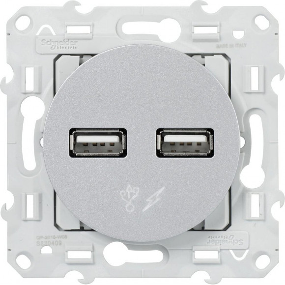 Double Chargeur Usb 2.1a 5v Aluminium Odace