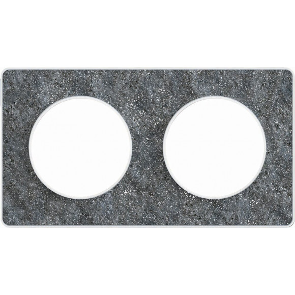 Plaque De Finition 2 Postes Horizontal/vertical Noir Odace