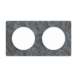 Plaque De Finition 2 Postes Horizontal/vertical Noir Odace