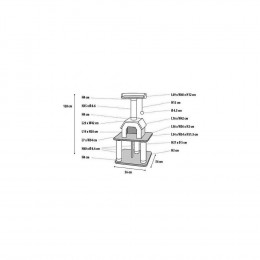 Arbre A Chat Bellavista. 56 X 56 X Hauteur 128 Cm. Couleur Gris. - Flamingo Pet Products - Fl-1031285