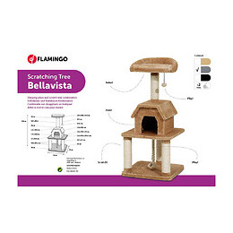 Arbre A Chat Bellavista. 56 X 56 X Hauteur 128 Cm. Couleur Gris. - Flamingo Pet Products - Fl-1031285
