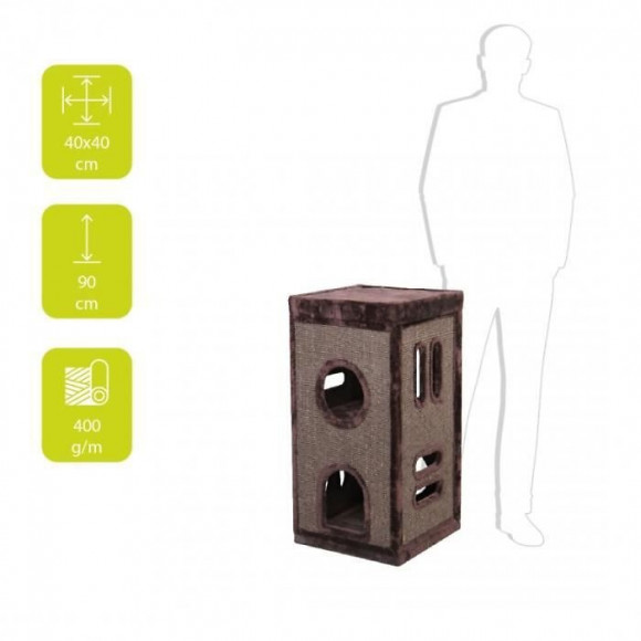 Ebi Griffoir Trend Rockefeller Castle 40 X 40 X 90 Cm - 13 Kg - Brun - Pour Chat