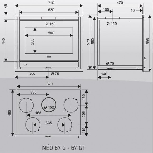 Insert À Bois Supra 8000w 67cm, Neo67g