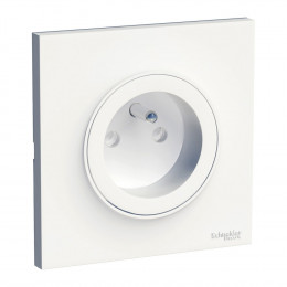 Lot de 5 prises 2 poles + terre alu Odace