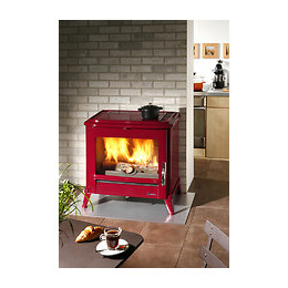 Poêle à bois Modena rouge 100% fonte