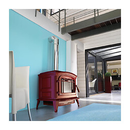 Poêle à bois Bradford Rouge fonctionnel