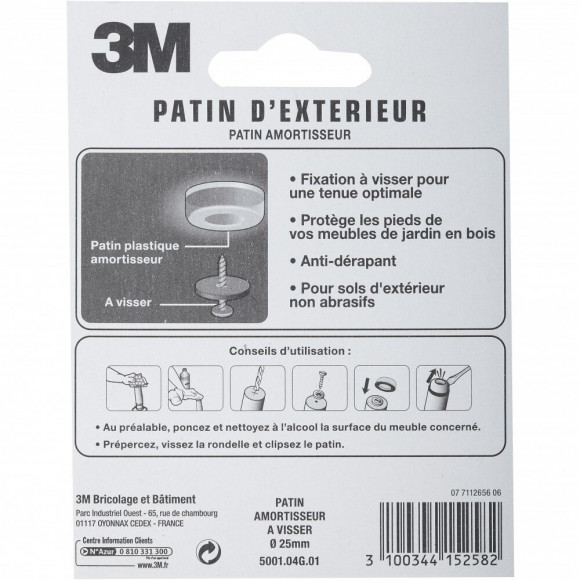 Lot De 4 Patins En Plastique 3m