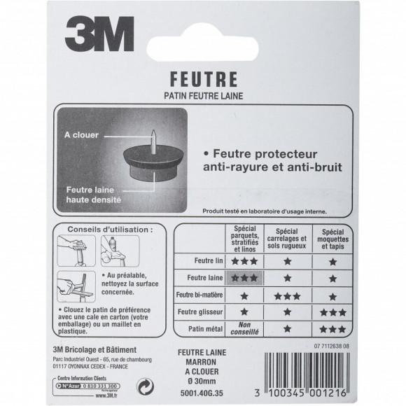 Lot De 4 Patins En Feutre 3m