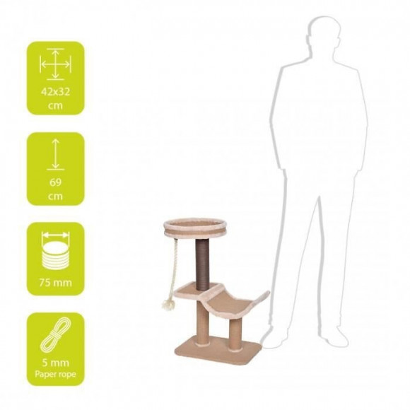 Ebi Griffoir Trend Basil 42 X 32 X 69 Cm - 4,3 Kg - Brun - Pour Chat