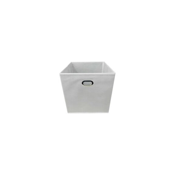 Modulostorage Tiroir De Rangement - Tissu - Poignee Metal - 27x27x28 Cm - Blanc