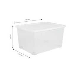 Iris Ohyama Set De 3 Boites De Rangement Avec Couvercle Sur Roulettes Ncbr-50 - 3x 50 L - L54 X L39.5 X H30.5 Cm - Transparent