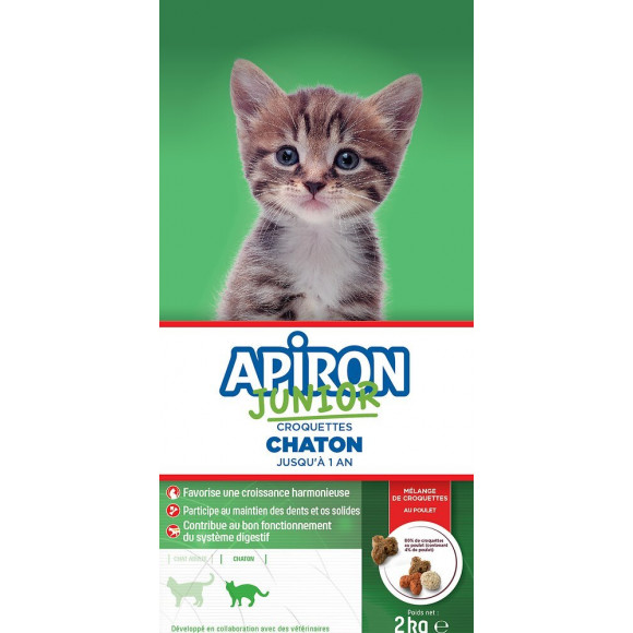 Croquettes Junior au poulet, aux carottes et au lait 2kg APIRON