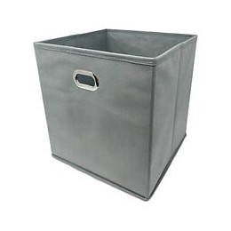 Modulostorage Tiroir De Rangement - Tissu - Poignee Metal - 27x27x28 Cm - Gris