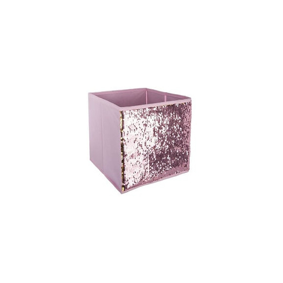 Bac De Rangement Sequin - Rose Et Dore