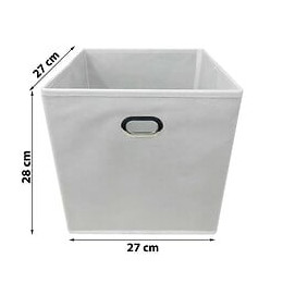 Modulostorage Tiroir De Rangement - Tissu - Poignee Metal - 27x27x28 Cm - Blanc