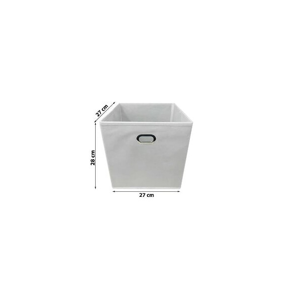 Modulostorage Tiroir De Rangement - Tissu - Poignee Metal - 27x27x28 Cm - Blanc
