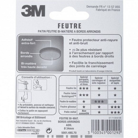 Lot De 4 Patins En Feutre 3m