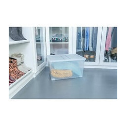 Iris Ohyama Set De 3 Boites De Rangement Avec Couvercle Sur Roulettes Ncbr-50 - 3x 50 L - L54 X L39.5 X H30.5 Cm - Transparent