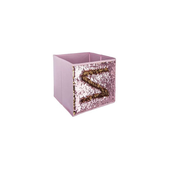 Bac De Rangement Sequin - Rose Et Dore
