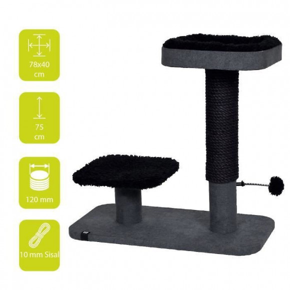 Ebi Griffoir Sendai 78 X 40 X 75 Cm - 10,8 Kg - Gris Anthracite - Pour Chat