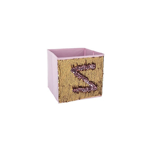 Bac De Rangement Sequin - Rose Et Dore
