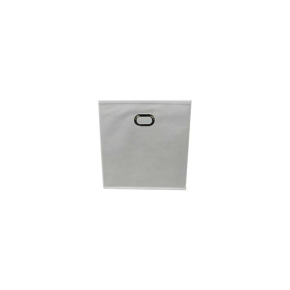 Modulostorage Tiroir De Rangement - Tissu - Poignee Metal - 27x27x28 Cm - Blanc