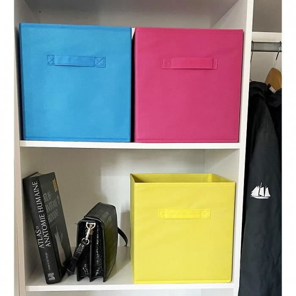 Modulostorage Tiroir De Rangement - Tissu - 27x27x28 Cm - Jaune