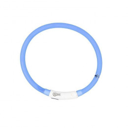 Duvo Anneau Lumineux Seecurity Flash Light Ring Usb Silicone - 45 Cm - Bleu - Pour Chien