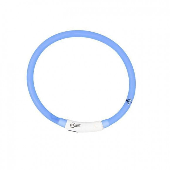 Duvo Anneau Lumineux Seecurity Flash Light Ring Usb Silicone - 45 Cm - Bleu - Pour Chien