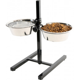 Support réglable avec 2 bols de 2.5L pour chien