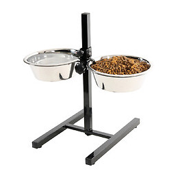Support réglable avec 2 bols de 2.5L pour chien