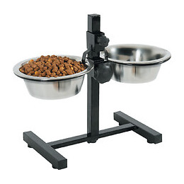 Support réglable avec 2 bols de 0.7L pour chien