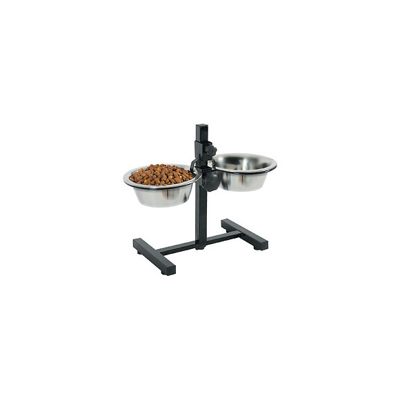 Support réglable avec 2 bols de 0.7L pour chien