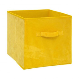 Boite De Rangement 31x31 Cm - Velours - Jaune