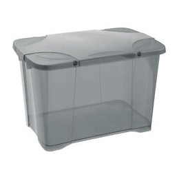 Eda Plastique Coffre De Rangement Avec Couvercle A Charniere Clipbox 60 L - 60 X 40 X 40 Cm - Gris Acidule