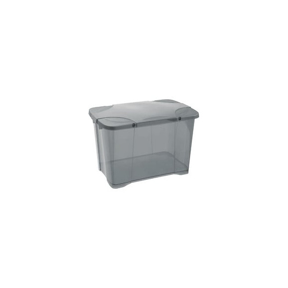 Eda Plastique Coffre De Rangement Avec Couvercle A Charniere Clipbox 60 L - 60 X 40 X 40 Cm - Gris Acidule