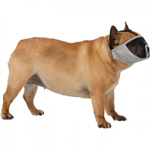 Trixie Museliere Pour Races A Museau Court En Polyester - S : 20 Cm - Gris - Pour Chien