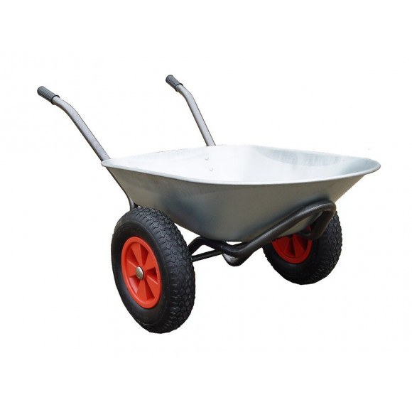 Brouette deux roues, châssis tubulaire monobloc bac 90 l galvanisé