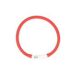 Duvo Anneau Lumineux Seecurity Flash Light Ring Usb Silicone - 45 Cm - Rouge - Pour Chien